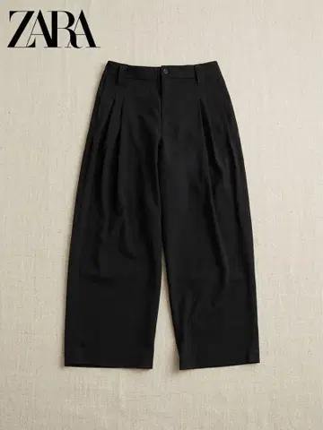 ZARA 와이드 플리츠 슬랙스 블랙