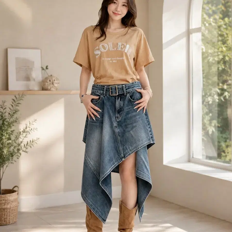 베이지 티셔츠