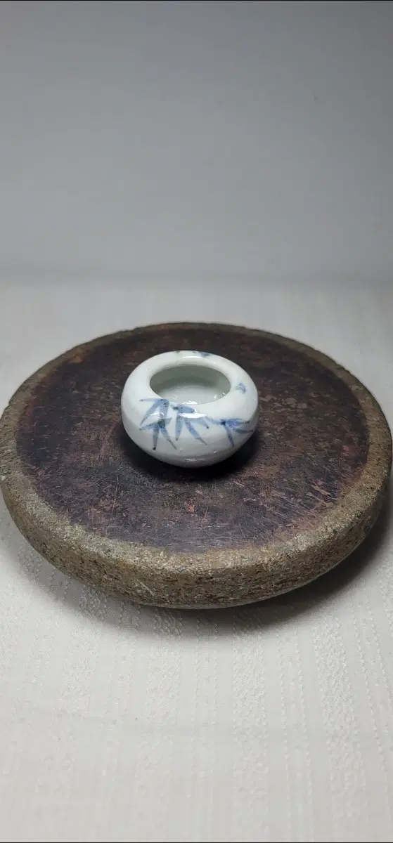 백자청화죽문필세