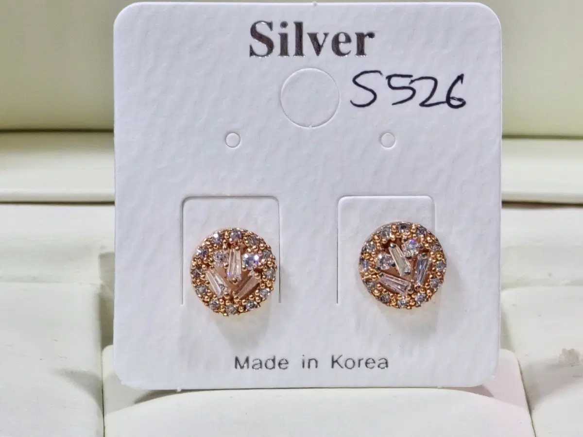 실버 925은침 S526 귀걸이 로즈골드
