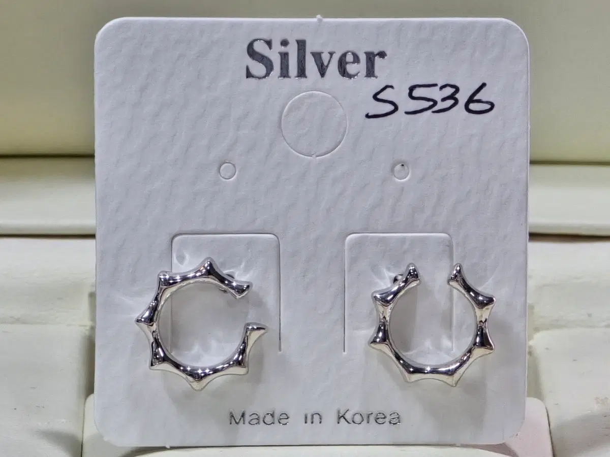 실버 925은침 귀걸이 링 귀걸이 S536