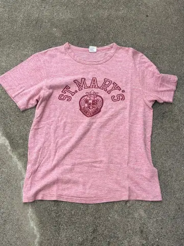 Champion 티셔츠 핑크 XL 복각판 소문자 챔피언택 90s