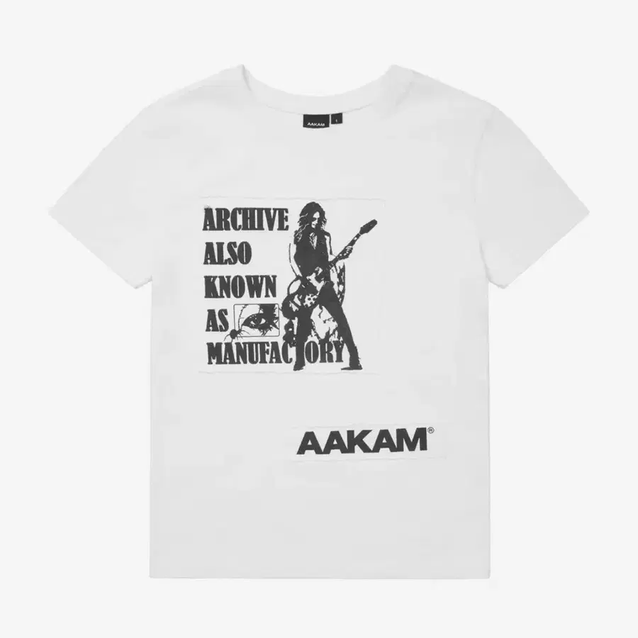 AAKAM 아캄 Washed Patch Half Top White