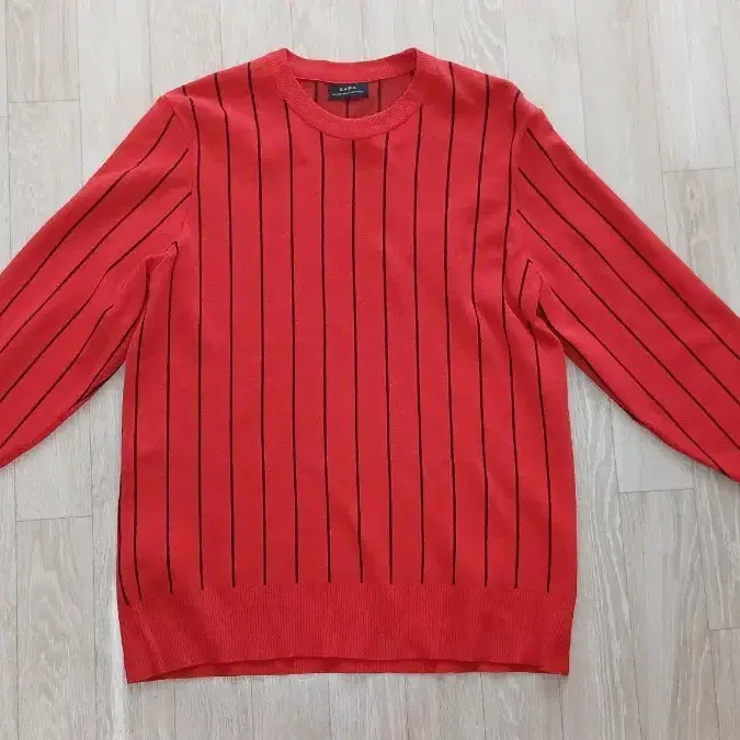 자라 ZARA 스트라이프 니트 레드 블랙 M
