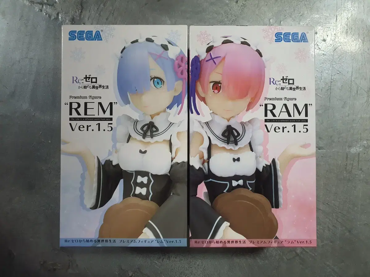 리제로 피규어 - Sega 프리미엄 1.5 버전 렘, 람 세트