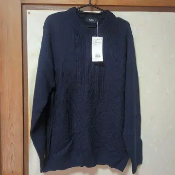 AZUL BY MOUSSY 케이블 니트 네이비 L