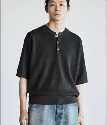 WYM AZE H/S KNIT HENLEY 니트 헨리넥 S