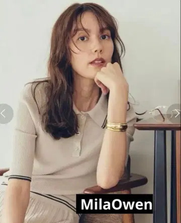 새상품급 Mila owen 폴로 카라 리브 니트 풀오버 사이즈 1