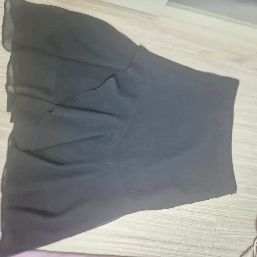 블랙 시폰 프릴 스커트