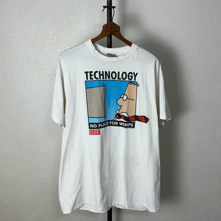 90s 딜버트(Dilbert) 오리지널 캐릭터 그래픽 반팔 티