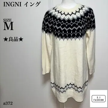 INGNI 잉그 노르딕 무늬 긴팔 니트 M 사이즈 아이보리