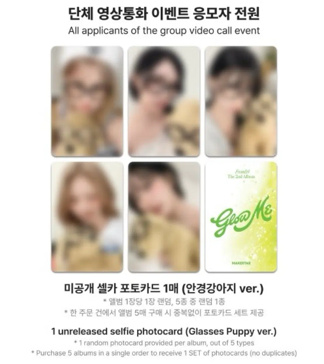 프로미스나인 메이크스타 안경강아지ver 미공포 특전 판매