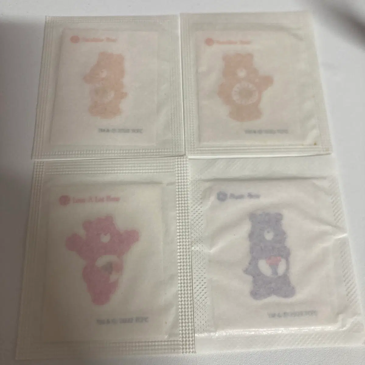케어베어 띠부 씰 4종