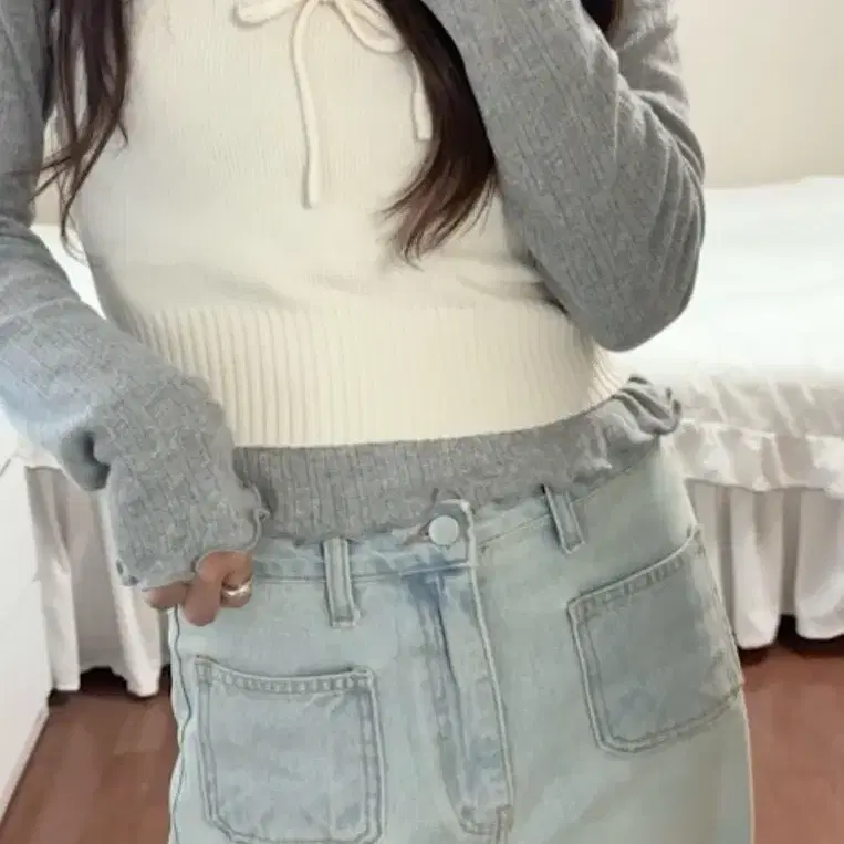 니트탑 아이보리 판매