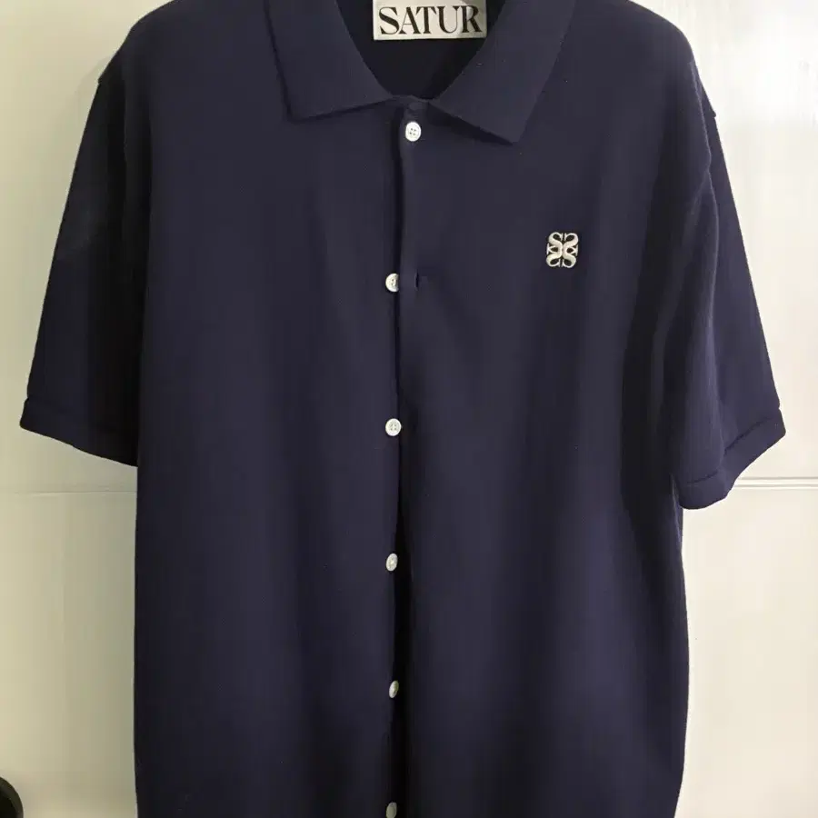 베이직 코튼 칼라 하프 가디건 클래식 네이비