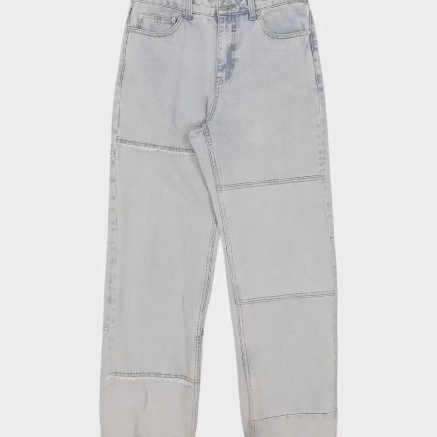 86ROAD Light Blue Cutting Patchwork Denim Pants
