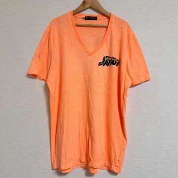 DSQUARED2 SAFARI 플로키 로고 V넥 면린넨 T셔츠 XL