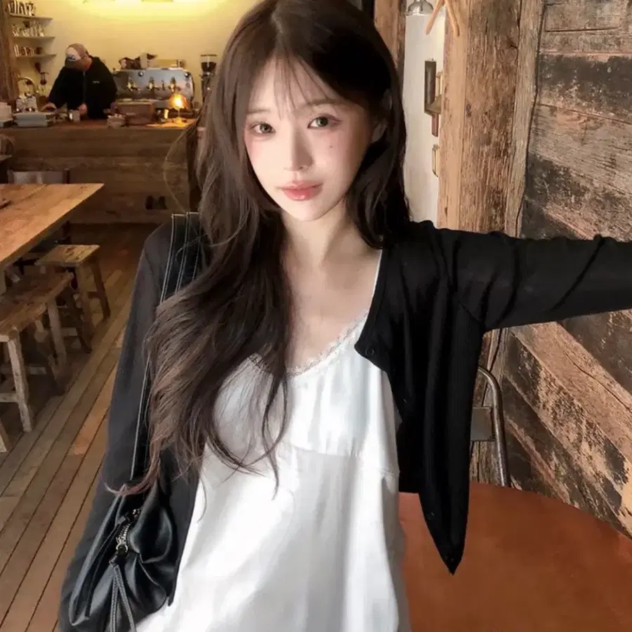 에이블리 여름 골지 가디건 라운드넥