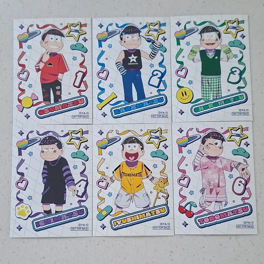 오소마츠상 데코라 특전 카드 오소마츠카라마츠쵸로마츠이치마츠쥬시마츠토도마츠 123456