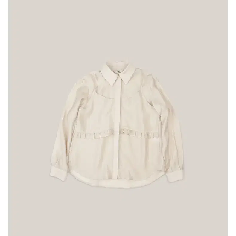 아우로 RUFFLE BUSTIER BLOUSE [ BEIGE ]