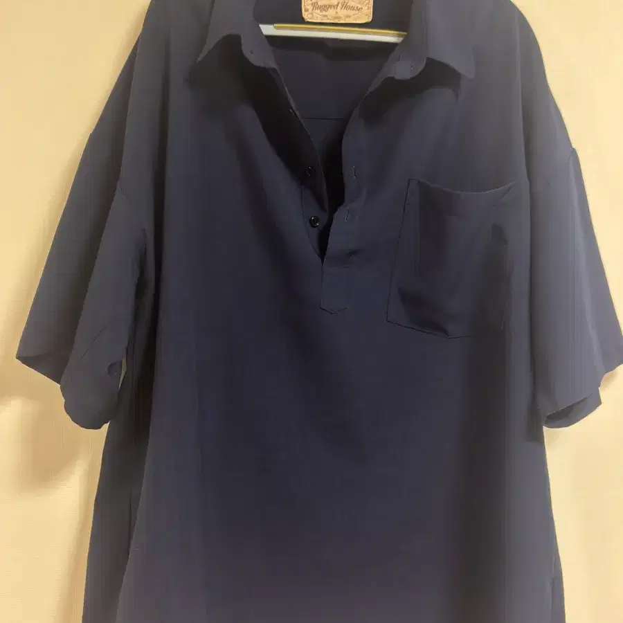 러기드하우스  라이트 윈드 반오픈 오버핏 반팔 셔츠 네이비  옵션 네이비4XL~5XL(2)