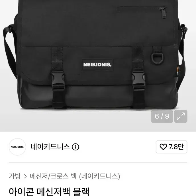 네이키드니스 아이콘 메신저백 블랙