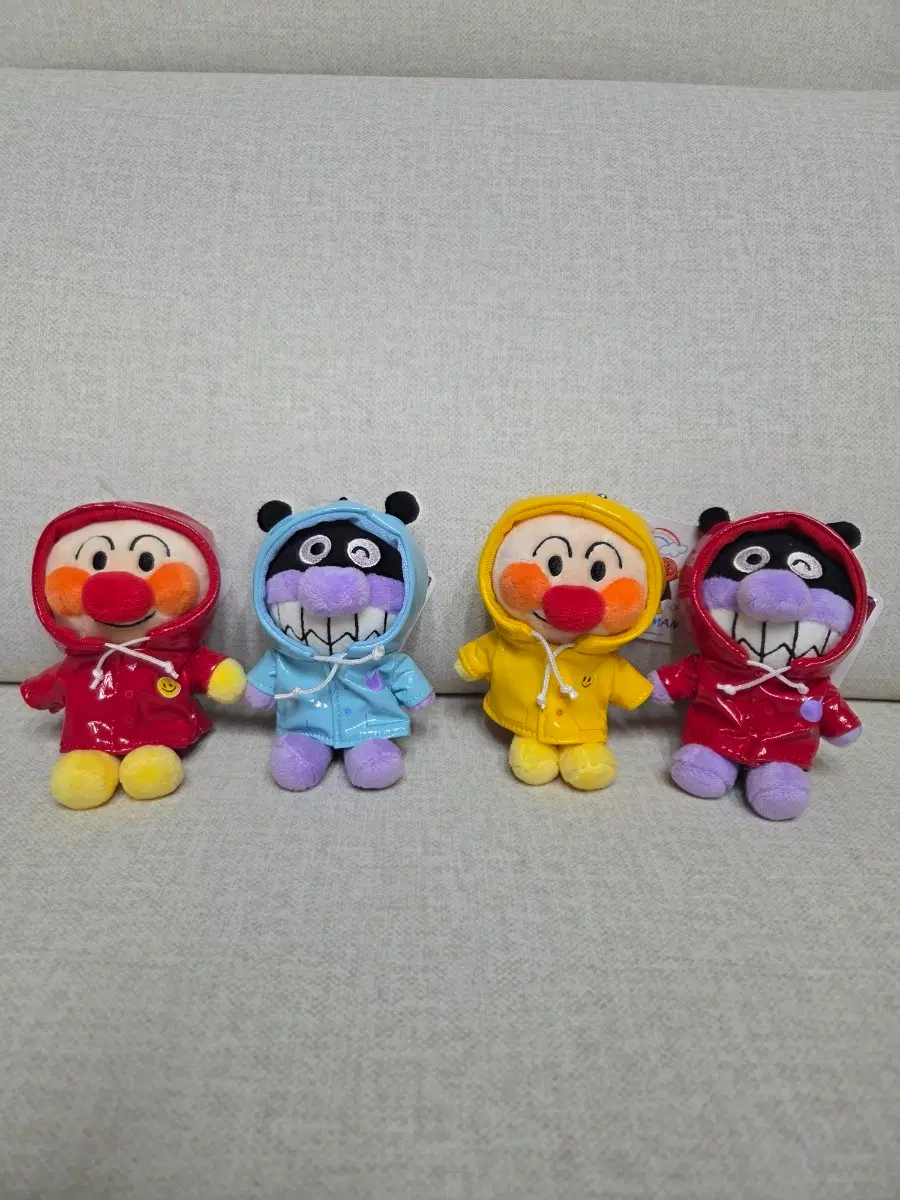 (새상품) 호빵맨 세균맨 우비 인형 키링 세트