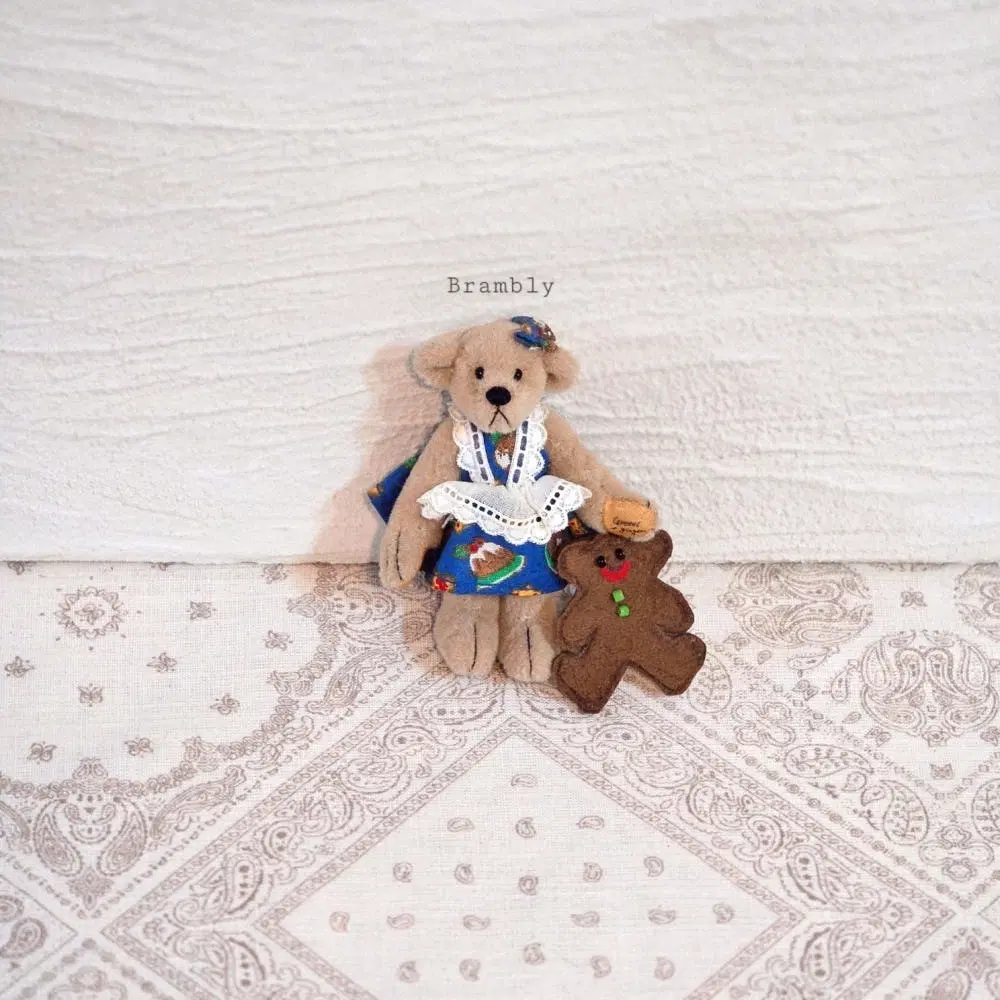 Little Gem Miniature 빈티지 미니어처 테디베어 곰돌이 인형 수집 장식 소품 디저트 쿠키