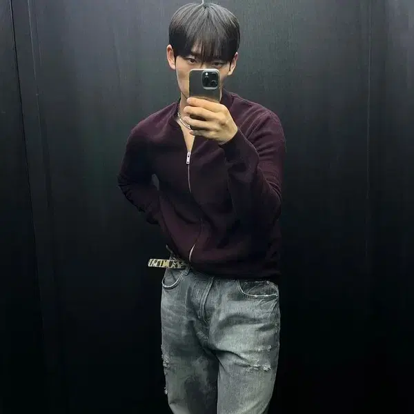 코스 미니멀 니트집업 s12411