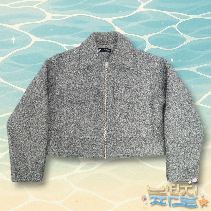S ZARA 자라 부클 크롭자켓