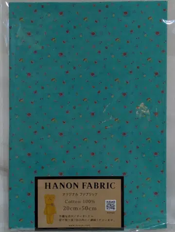 HANON HANON FABRIC 오리지널 패브릭 20cm x 50cm 터콰이즈 블루 꽃무늬