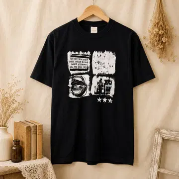 00s vintage 밴딩 T셔츠 블랙 아메카지