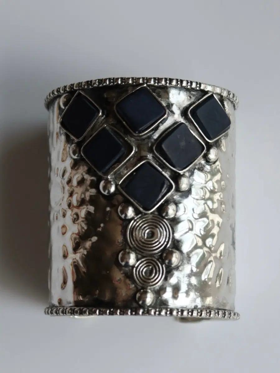 silver navy textured cuff