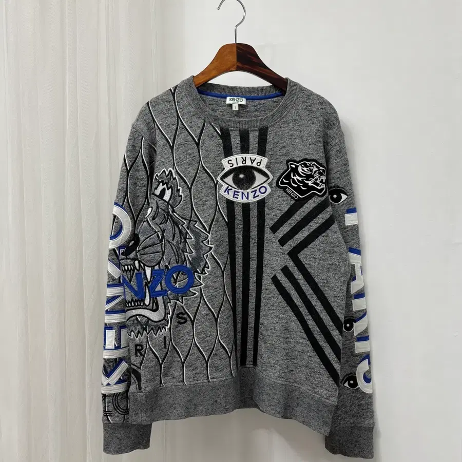 KENZO 겐조 15SS 멀티 아이콘 믹스 자수 스웻셔츠
