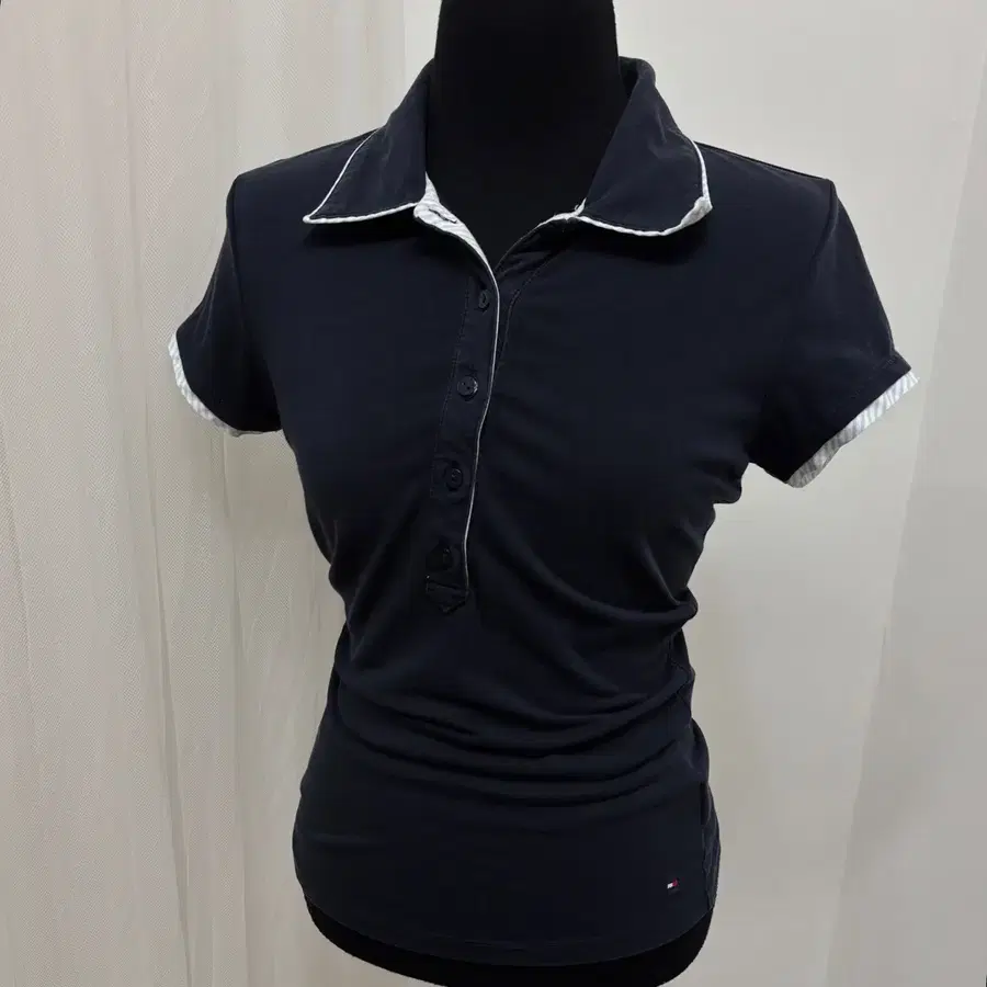 Tommy Hilfiger 타미힐피거 여성 딱붙PK티셔츠 S