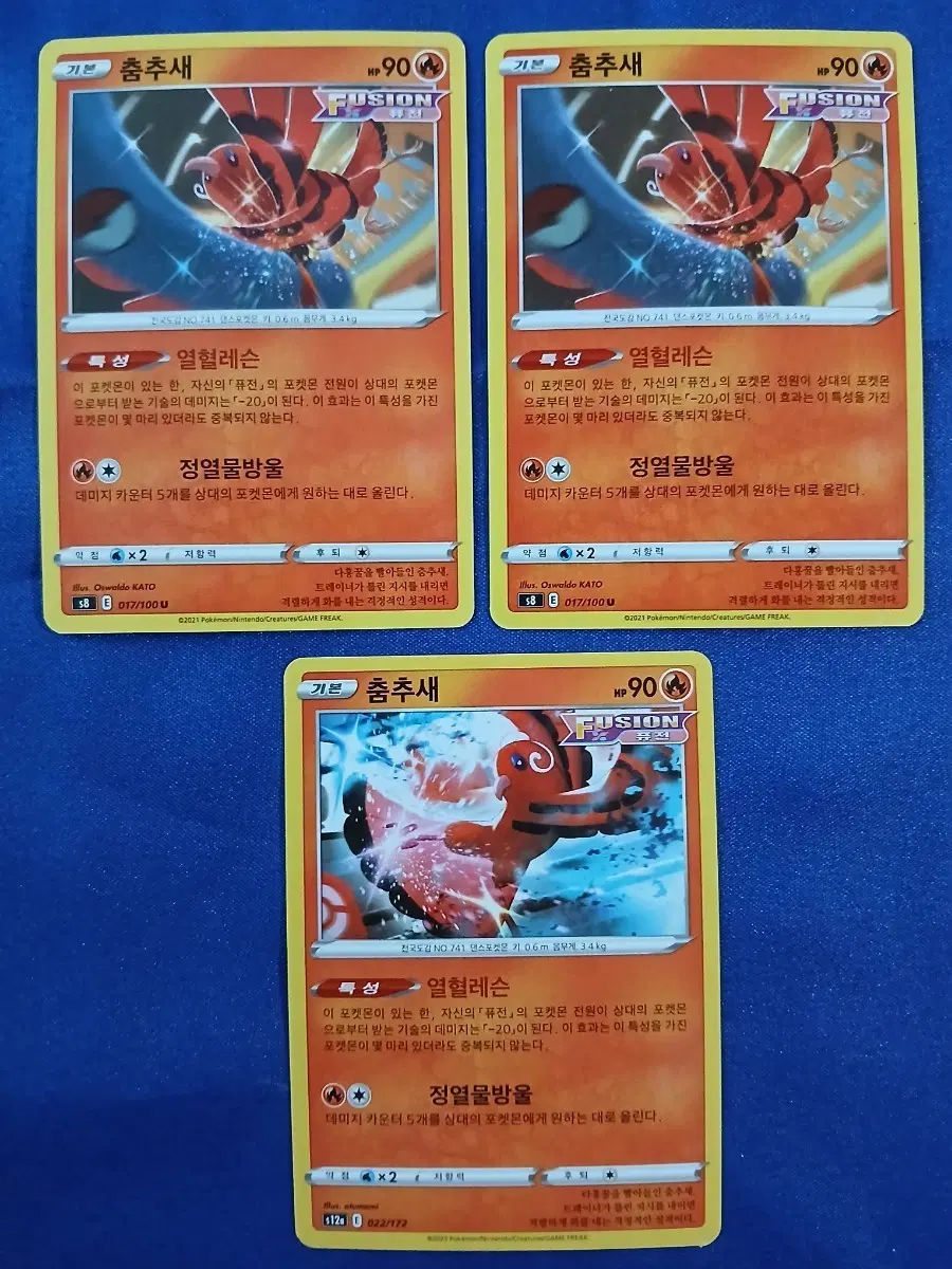 포켓몬 카드 춤추새 3장 일괄