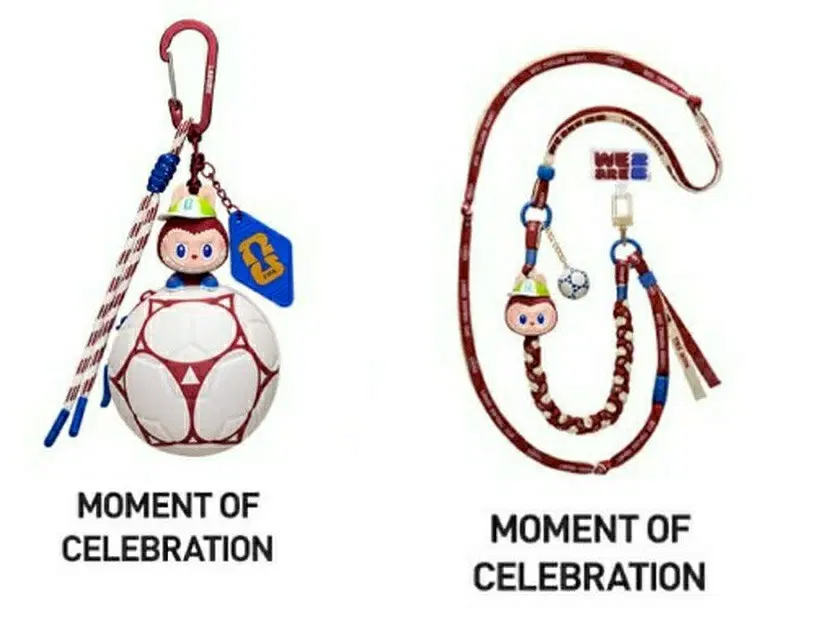 박스미개봉) 팝마트 라부부 FIFA 시리즈 축구공 미니백, 스트랩세트