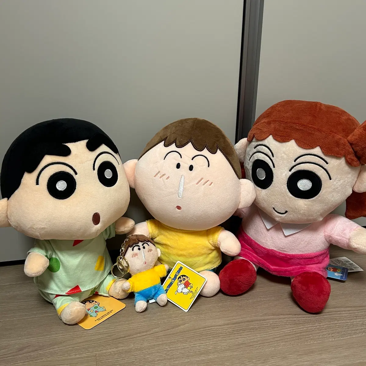 짱구는 못말려 짱구, 맹구, 유리 키링 마스코트/중형/중대형 인형 4종 세트 일괄 // 오리지널 잠옷 시리즈