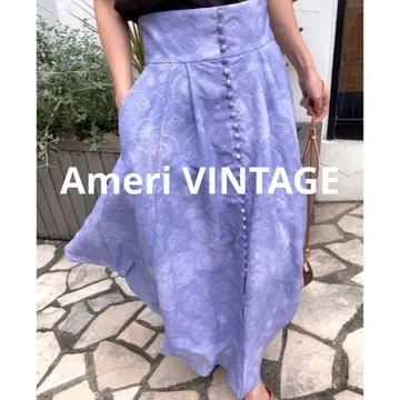 Ameri VINTAGE 플레어 스커트 롱 기장 퍼플