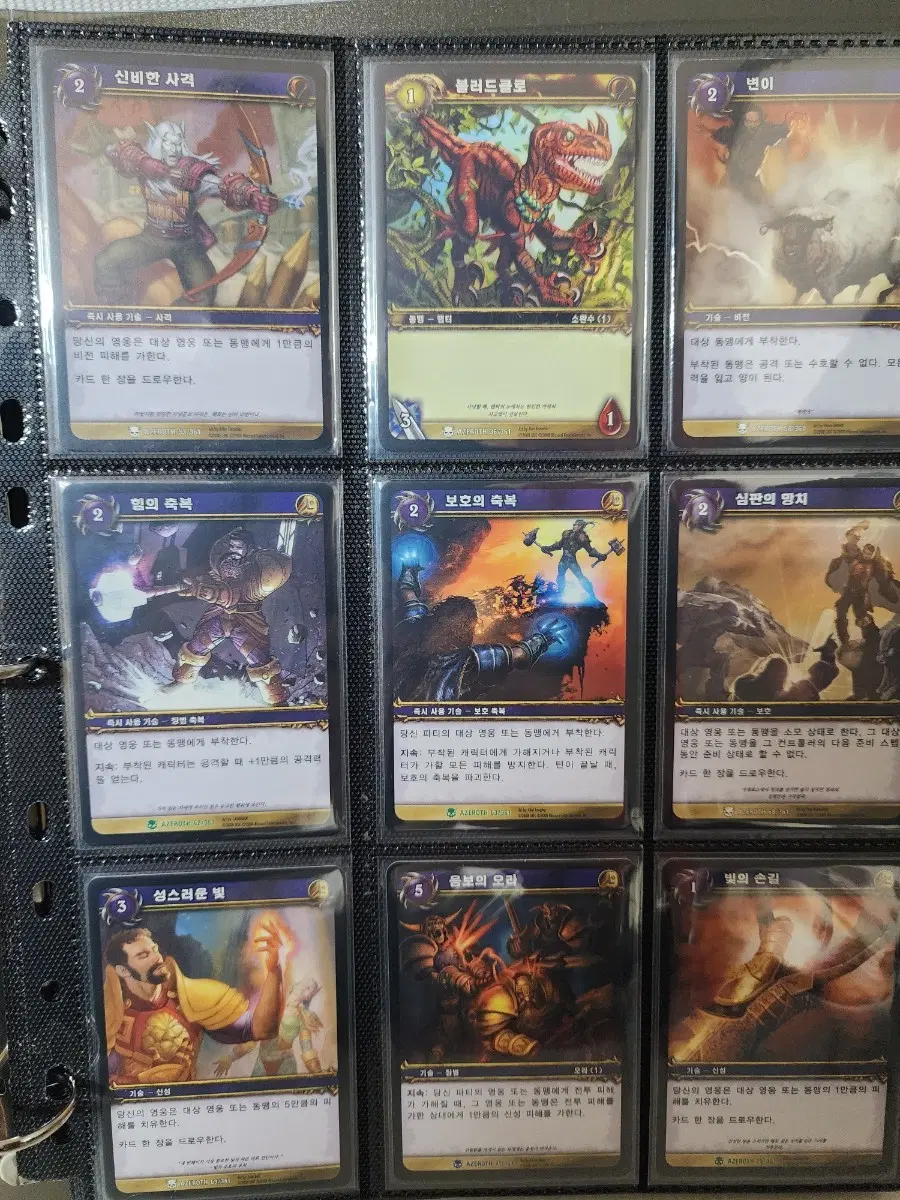 2007년 WoW TCG 아제로스의 영웅들 한글판 86장 + 바인더 일괄