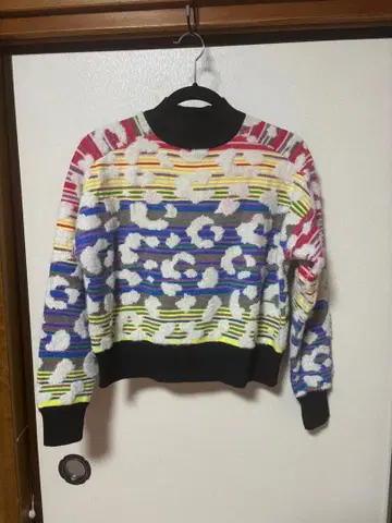 Desigual 니트 스웨터 레인보우 레오파드 S