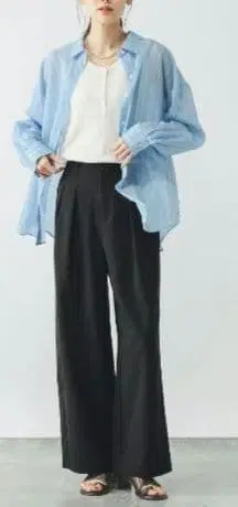 글로벌 워크 논스트레스 리치 와이드 팬츠