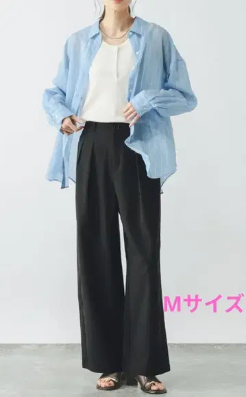 글로벌 워크 논스트레스 리치 와이드 팬츠