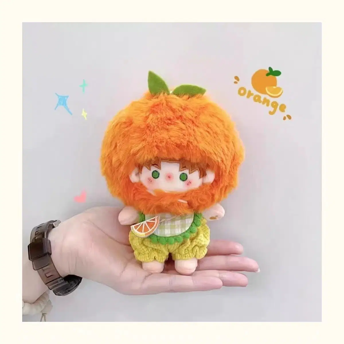 10cm 인형옷 솜인형옷 오렌지 모자 미개봉 현물 양도
