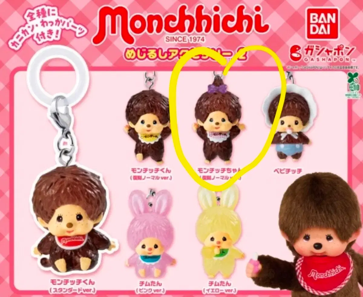 몬치치 메지루시 악세사리 가챠 몬치치짱 키링 2탄