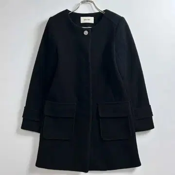 로얄 파티 비쥬 노카라 롱 코트 블랙 S