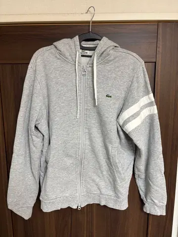 [레어] LACOSTE 라코스테 지퍼 후드티 그레이 소매 라인