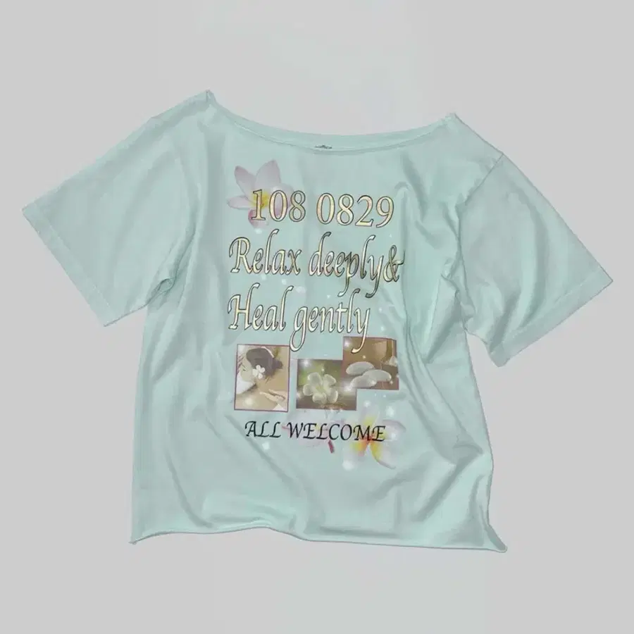 스컬프터 원숄터티 Healing Off-Shoulder Tee Baby Blue