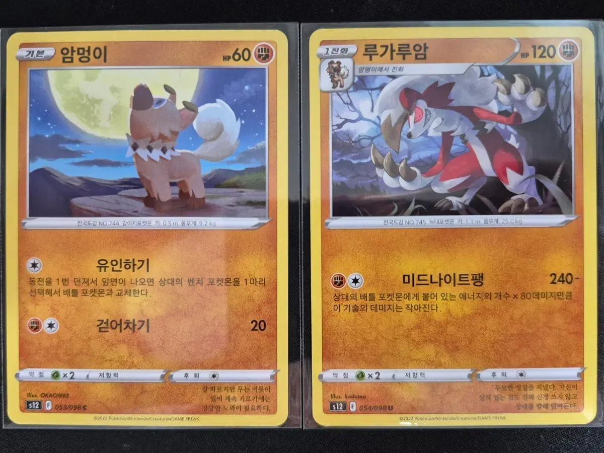 포켓몬 카드 암멍이/루가루암 진화 세트