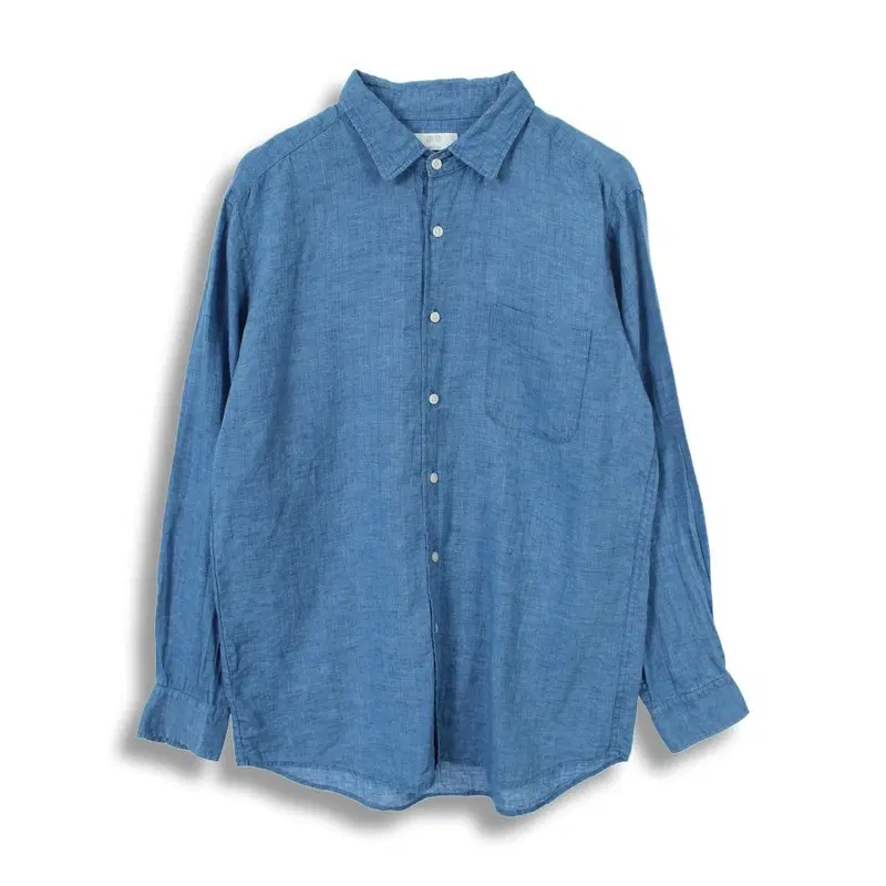 유니클로 (MEN - XL) 린넨 포켓 무지 셔츠